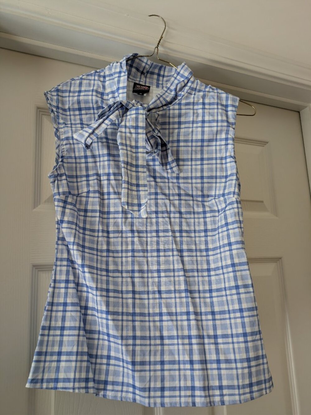 Retrolicious Blue Checked Tie Shirt